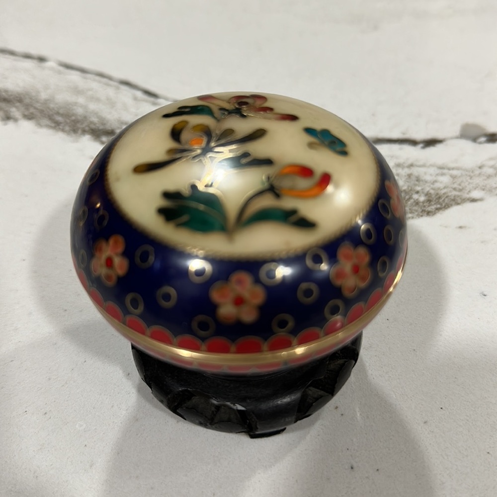 Cloisonné Trinket Box with Stand